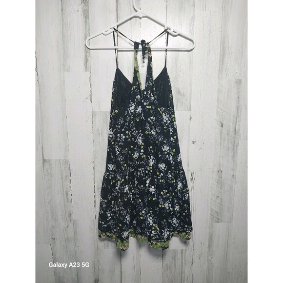 Vera Wang Princess- Junior's Black and Yellow Floral Strappy Dress- Small - Picture 5 of 7